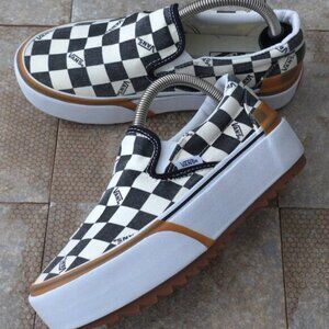 VANS Era Stacked Checkerboard Slip On Canvas Shoes